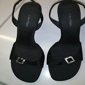 Black shell heel Calvin Klein dress shoes